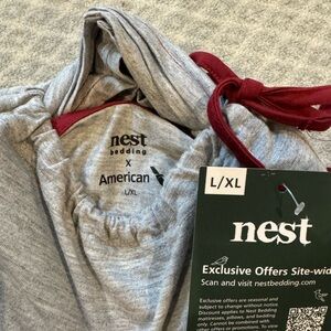 NEST Pajamas Gray with red trim